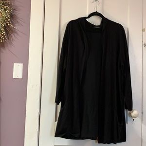 Esperanza long black hooded sweater 3X